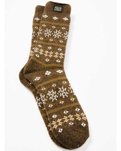 Image #1 - Gold Medal Men's Polar Extreme Heat Printed Insulated Socks , Green, hi-res