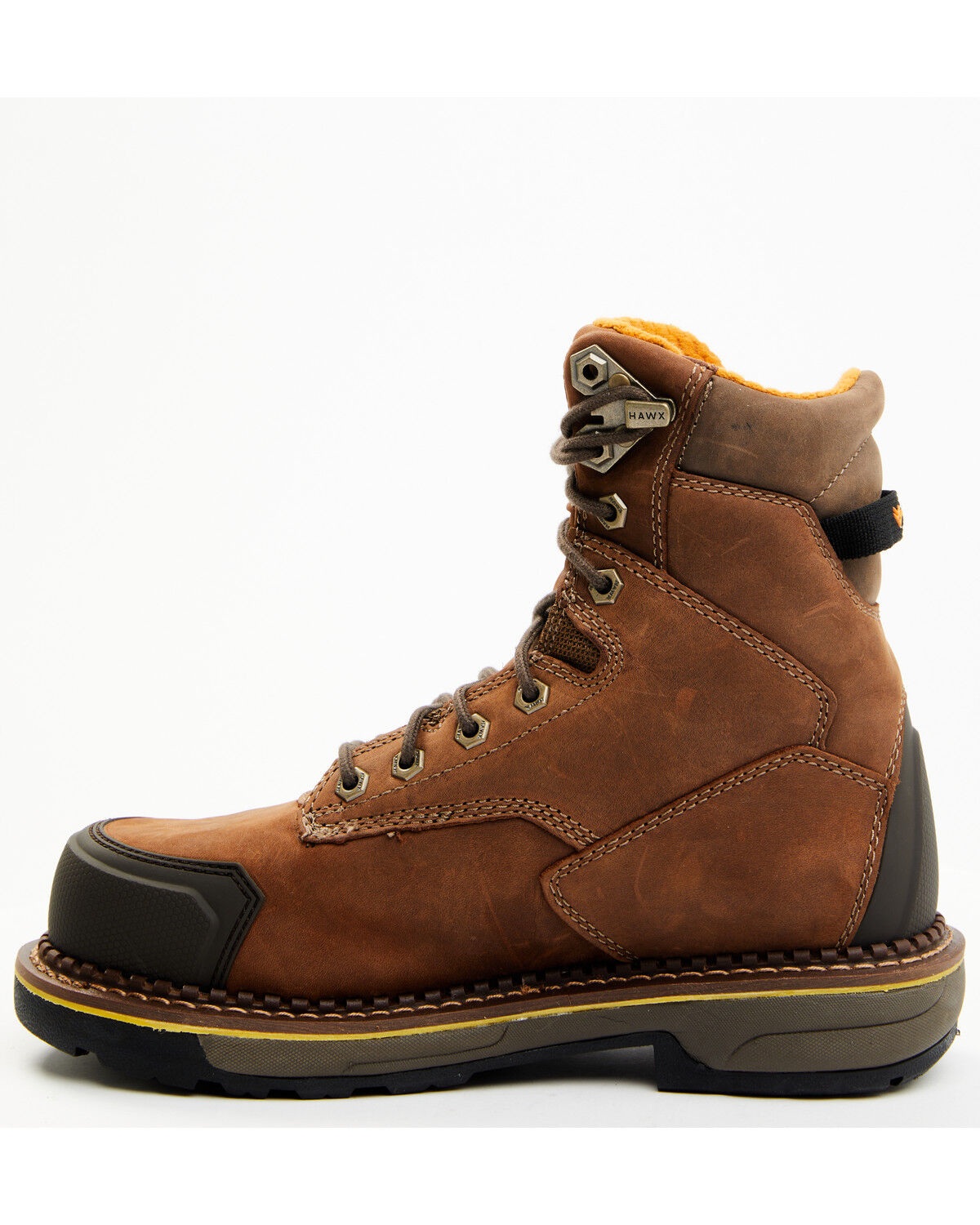 Image #3 - Hawx Men's 8" Crew Chief Internal Internal Met Guard Work Boots - Composite Toe, Brown, hi-res