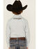 Image #4 - Wrangler Boys' Geo Print Logo Long Sleeve Pearl Snap Western Shirt, Aqua, hi-res