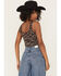 Image #4 - Originality Women's Lace Leopard Print Corset Top, Brown, hi-res