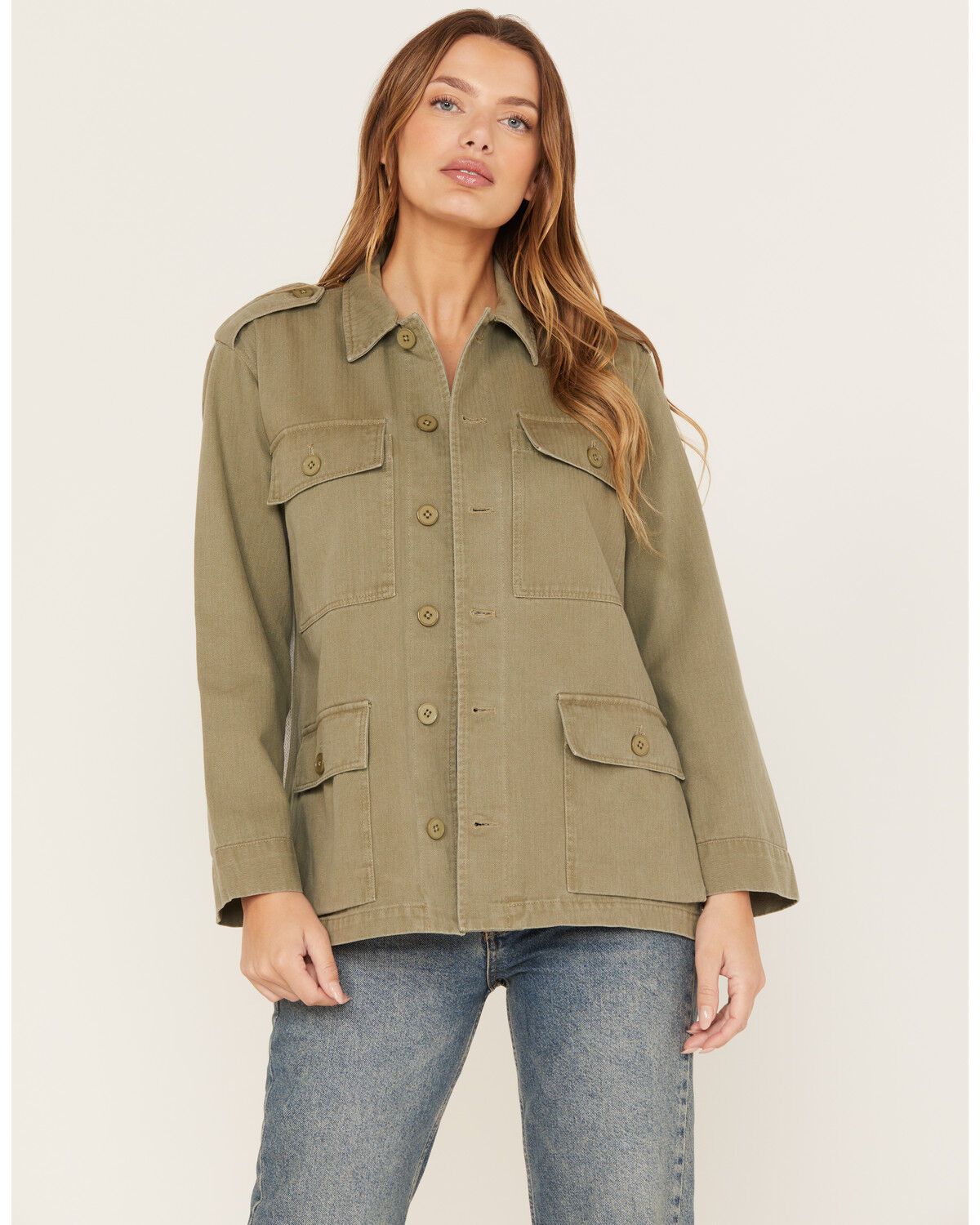 Image #2 - Wild Moss Women's Knit Back Western Jacket, Olive, hi-res