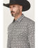Image #2 - Ely Walker Men's Medallion Print Long Sleeve Pearl Snap Western Shirt, Black, hi-res