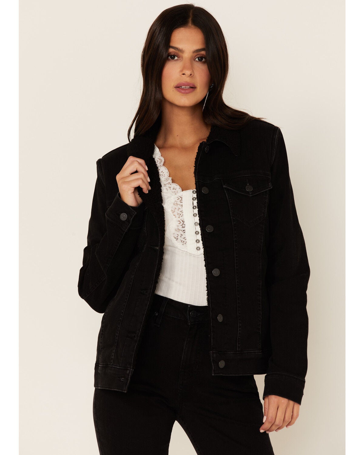 Black Sherpa Denim Jacket 