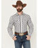 Image #1 - Panhandle Men's Striped Long Sleeve Pearl Snap Western Shirt, Cream, hi-res