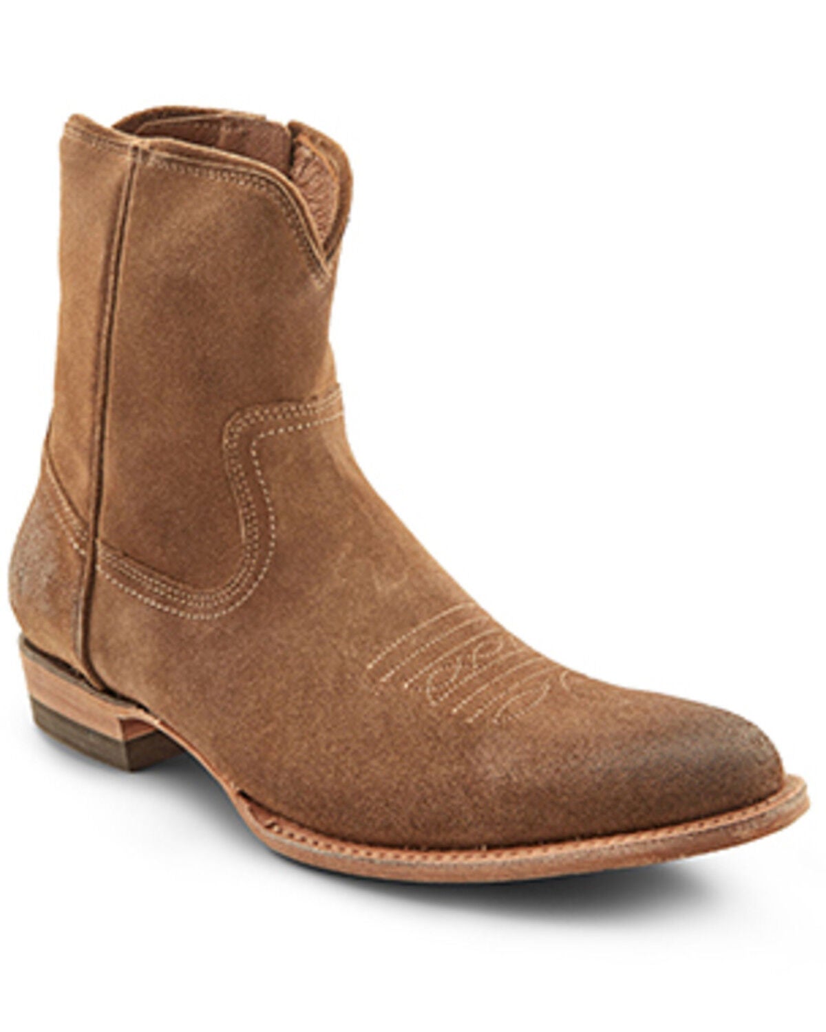 Frye Men's Austin Inside Zip Roughout Ankle Boots - Round Toe, Brown, hi-res