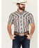 Image #1 - Rock & Roll Denim Men's Tek Southwestern Striped Short Sleeve Snap Western Shirt, Turquoise, hi-res