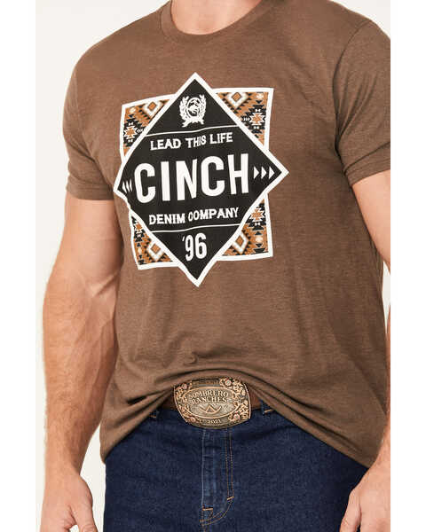 Image #3 - Cinch Men's Boot Barn Exclusive Lead This Life Short Sleeve Graphic T-Shirt, Brown, hi-res