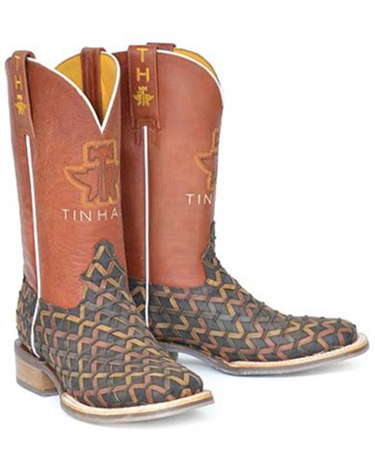 Image #1 - Tin Haul Women's Weaving Time Western Boots - Broad Square Toe, Multi, hi-res