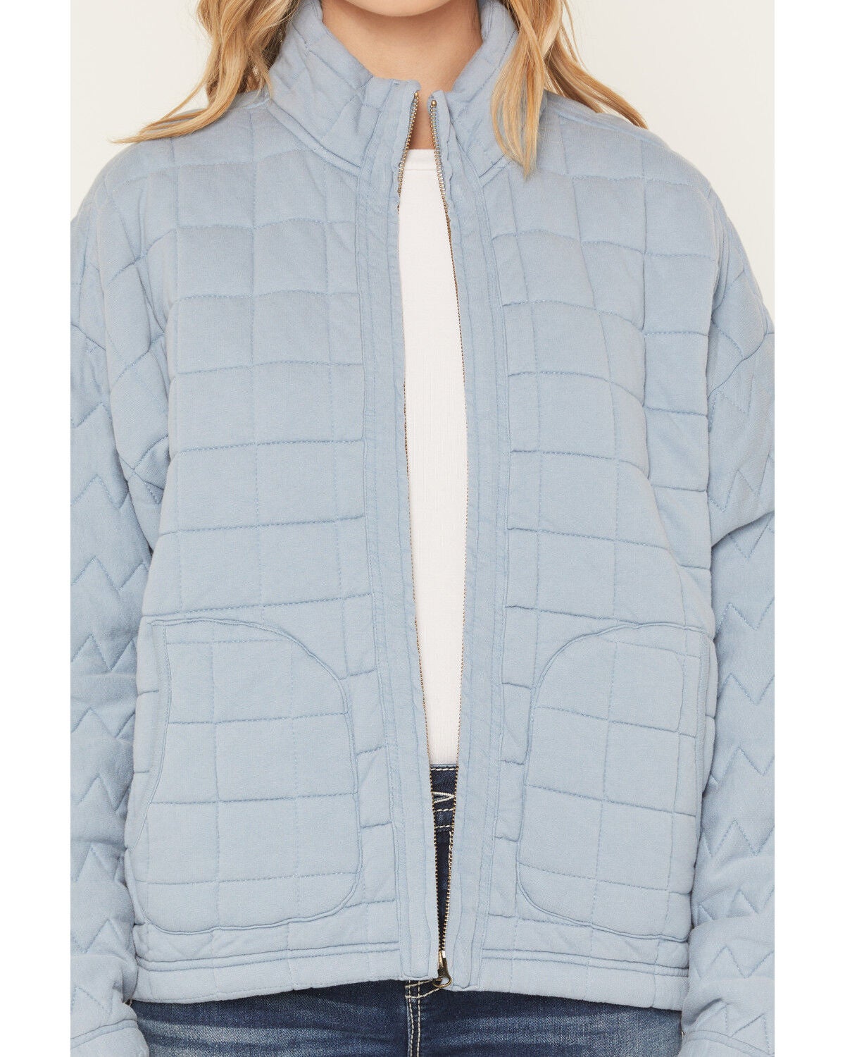 Image #3 - Cleo + Wolf Women's Harper Quilted Jacket, Light Blue, hi-res
