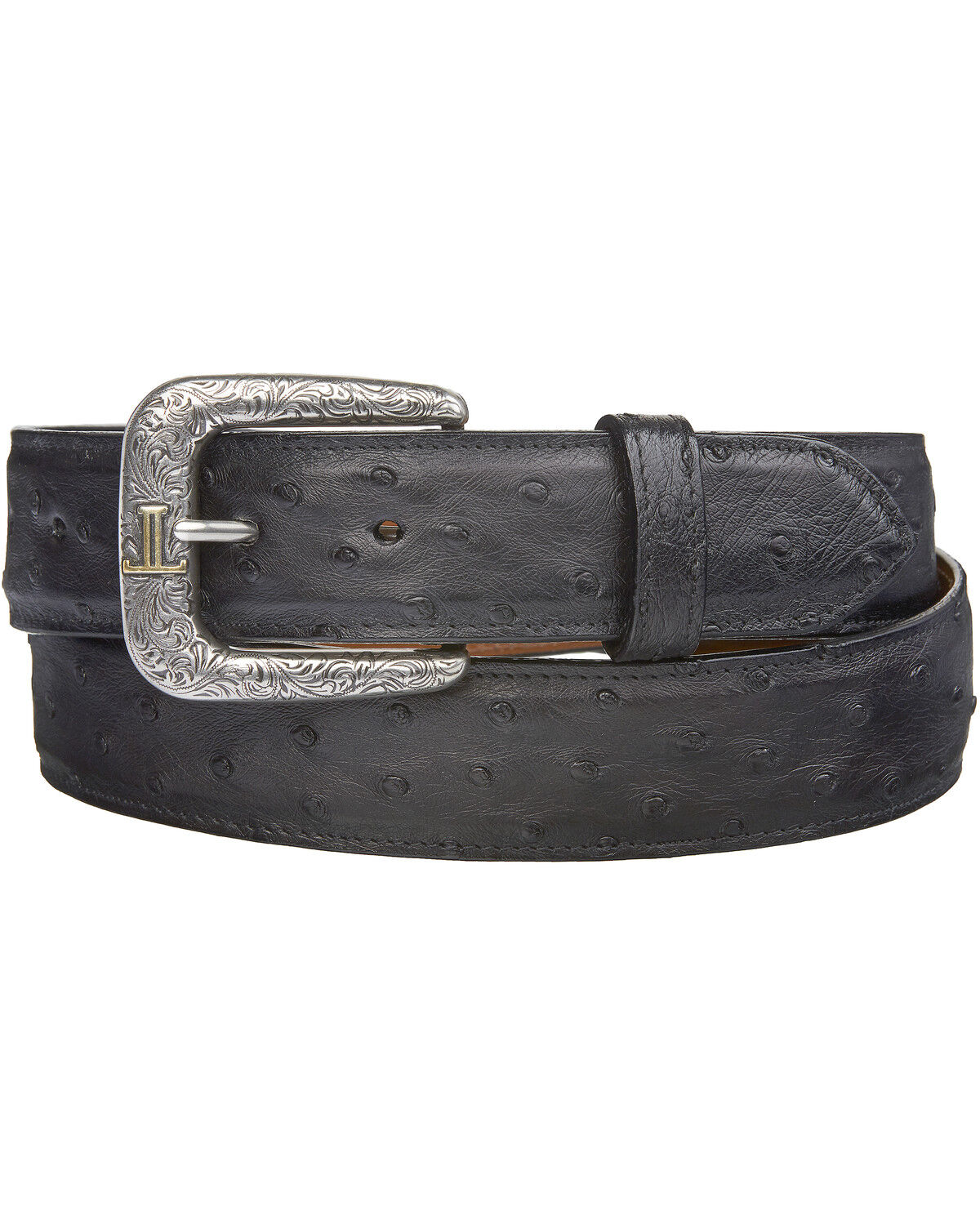 Black ostrich belt clearance