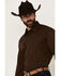 Image #2 - Roper Men's Amarillo Solid Long Sleeve Snap Western Shirt, Brown, hi-res