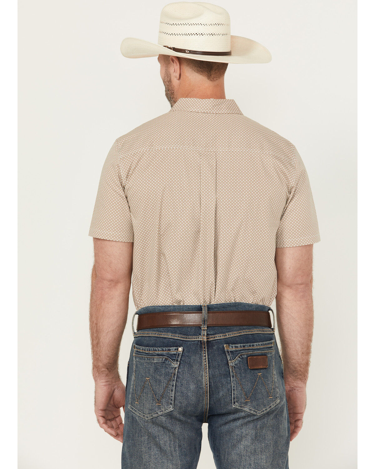 Image #4 - Cody James Men's Grill And Greet Geo Print Short Sleeve Button-Down Stretch Western Shirt - Tall, Tan, hi-res