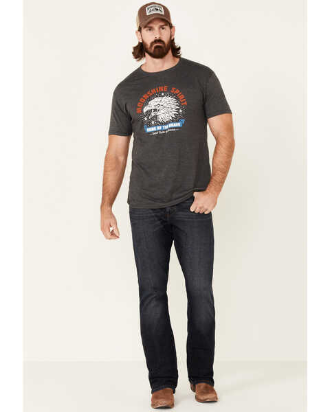 Image #2 - Moonshine Spirit Men's Eagle Brave Graphic Short Sleeve T-Shirt , Charcoal, hi-res