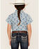 Image #4 - Shyanne Girls' Paisley Print Short Sleeve Western Pearl Snap Shirt, Royal Blue, hi-res