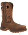 Image #1 - Durango Men's Saddle Waterproof Western Work Boots - Composite Toe, Brown, hi-res