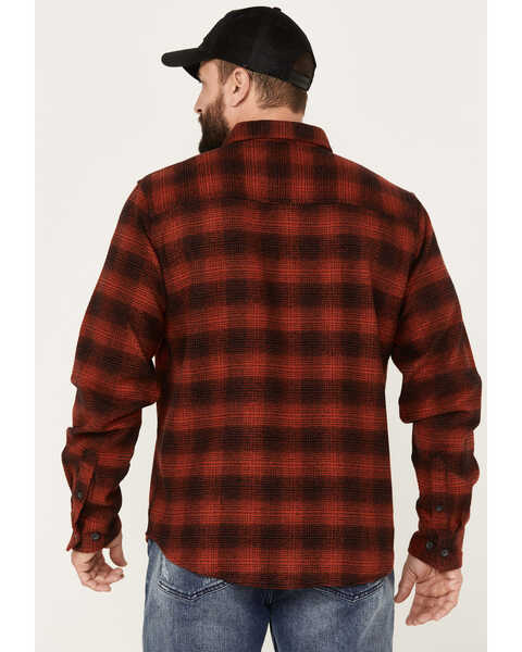 Image #4 - Dakota Grizzly Men's Briggs Plaid Print Button Down Heavy Western Flannel Shirt, Red, hi-res