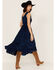 Image #5 - Scully Women's Lace-Up Jacquard Midi Dress, Blue, hi-res