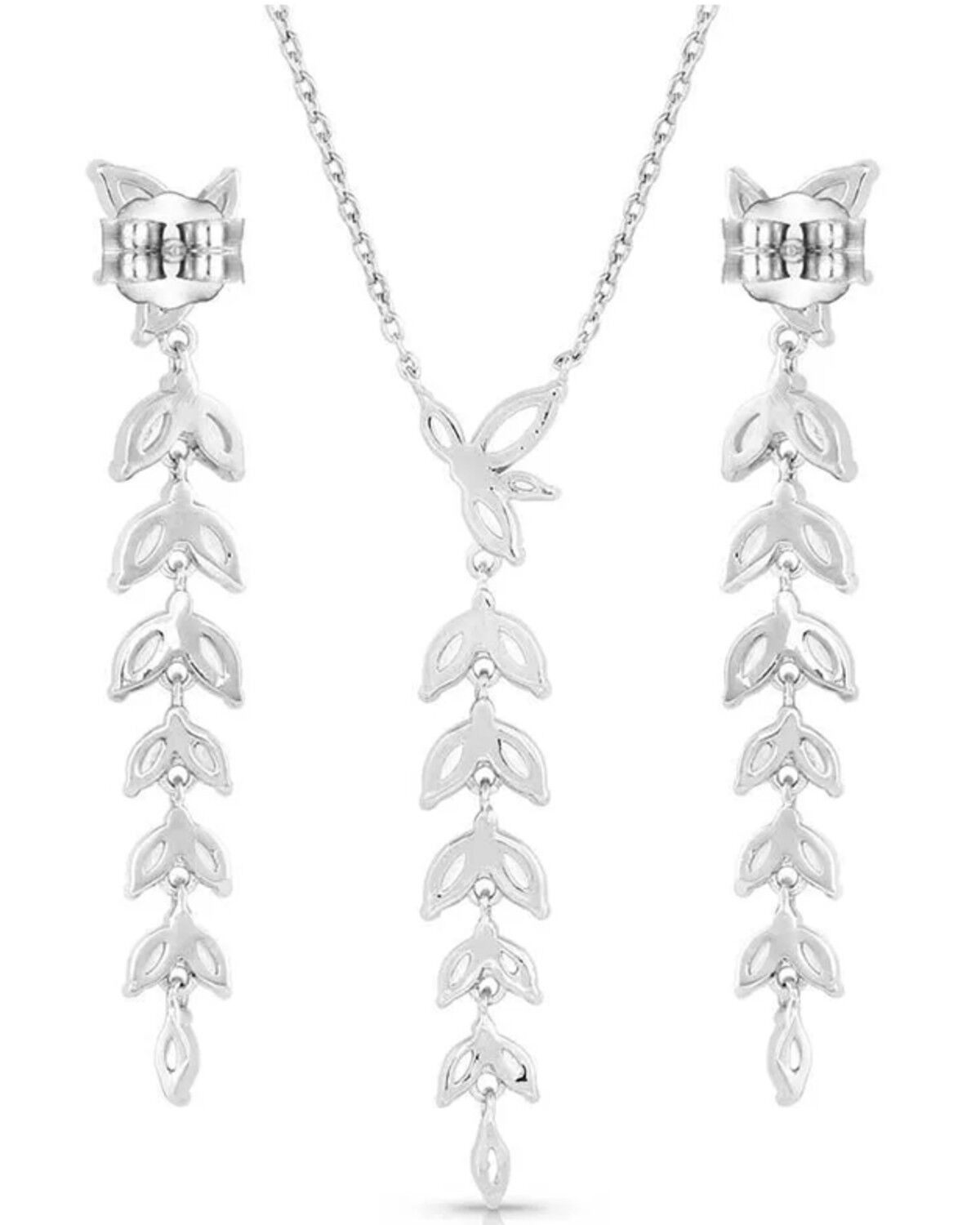 Image #2 - Montana Silversmiths Women's Woodbine Falls Crystal Jewelry Set - 2 Piece, Silver, hi-res