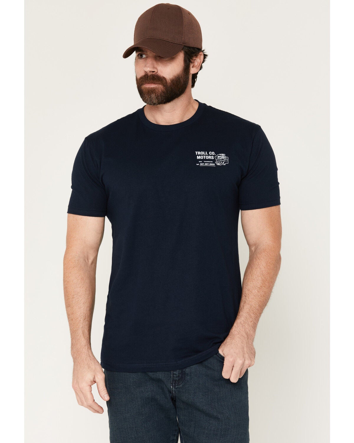 Image #2 - Troll Co Men's Motors Short Sleeve Graphic T-Shirt, Navy, hi-res