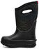 Image #3 - Bogs Girls' Neo Classic Metallic Fleck Print Waterproof Boots - Round Toe, Black, hi-res
