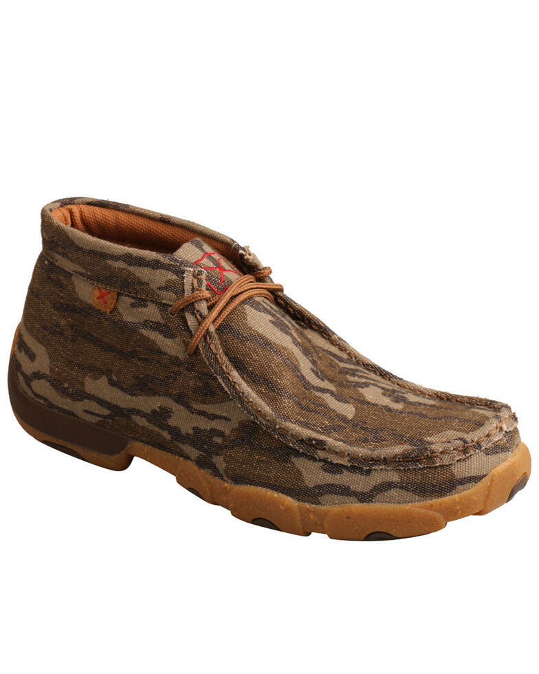 Twisted X Men's Mossy Oak Original Bottomland Driving Shoes - Moc Toe, Camouflage, hi-res