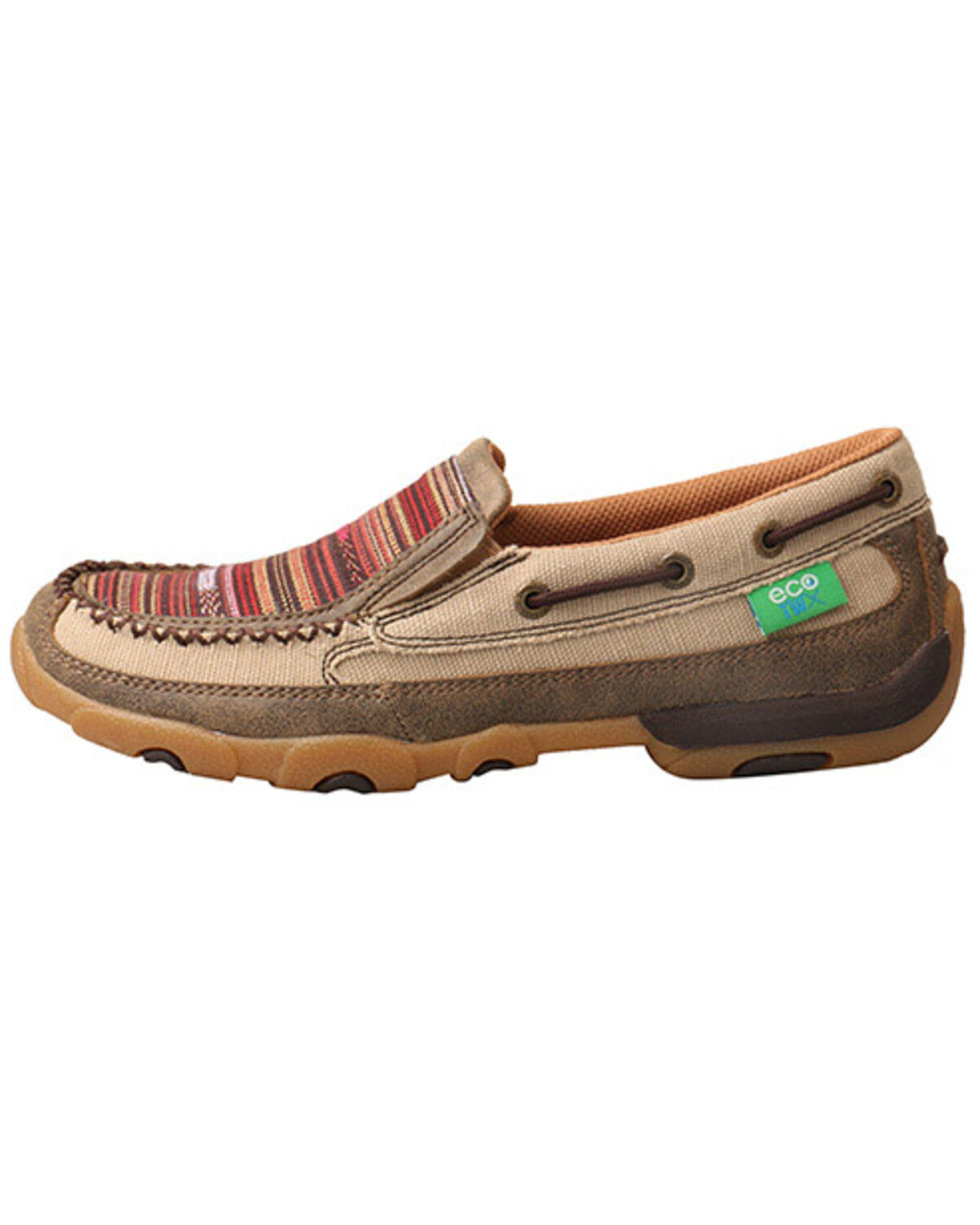 Image #3 - Twisted X Women's Slip-On Driving Mocs, Beige/khaki, hi-res