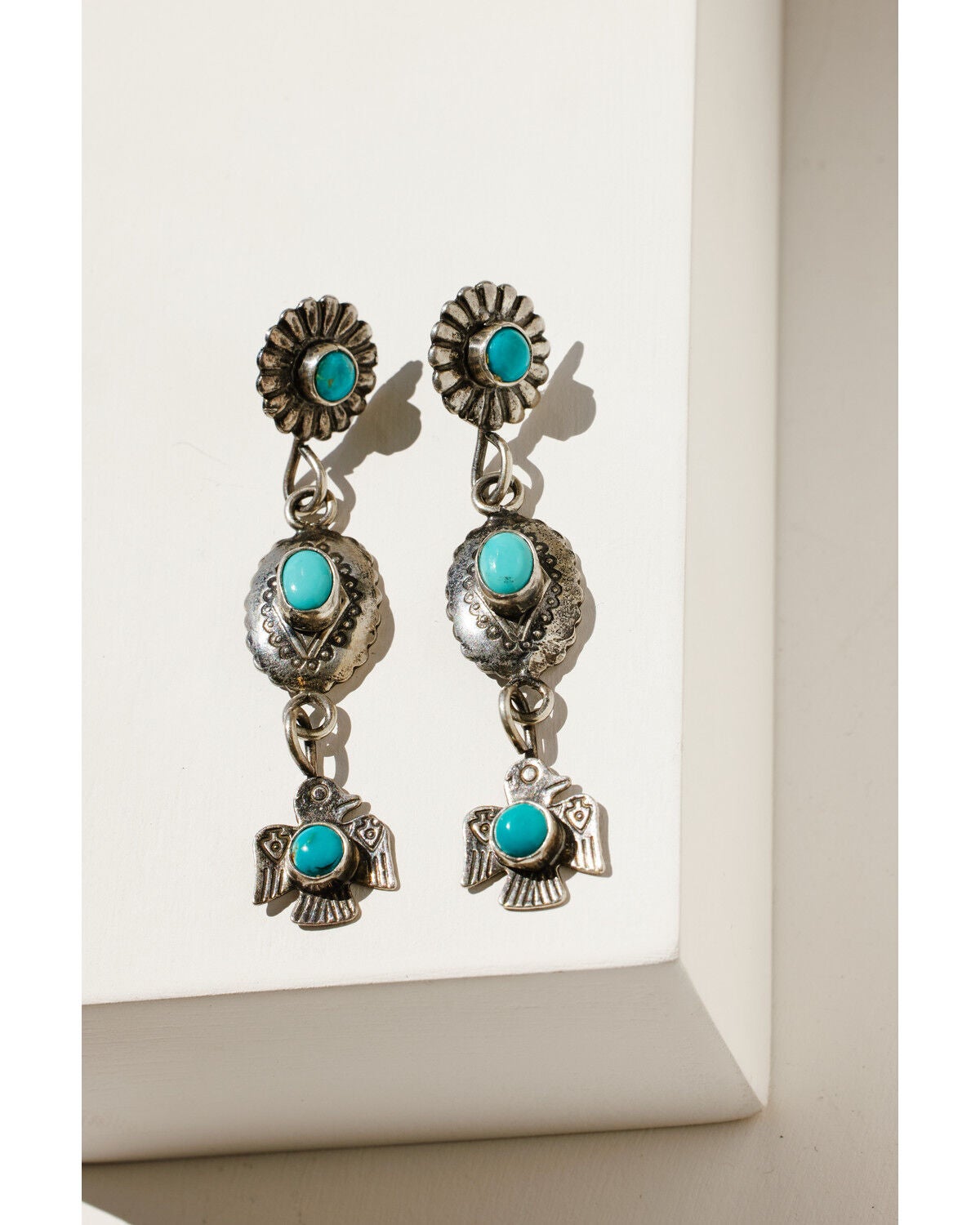 Image #2 - Broken Arrow Jewelry Women's Thunderbird Earrings, Silver, hi-res