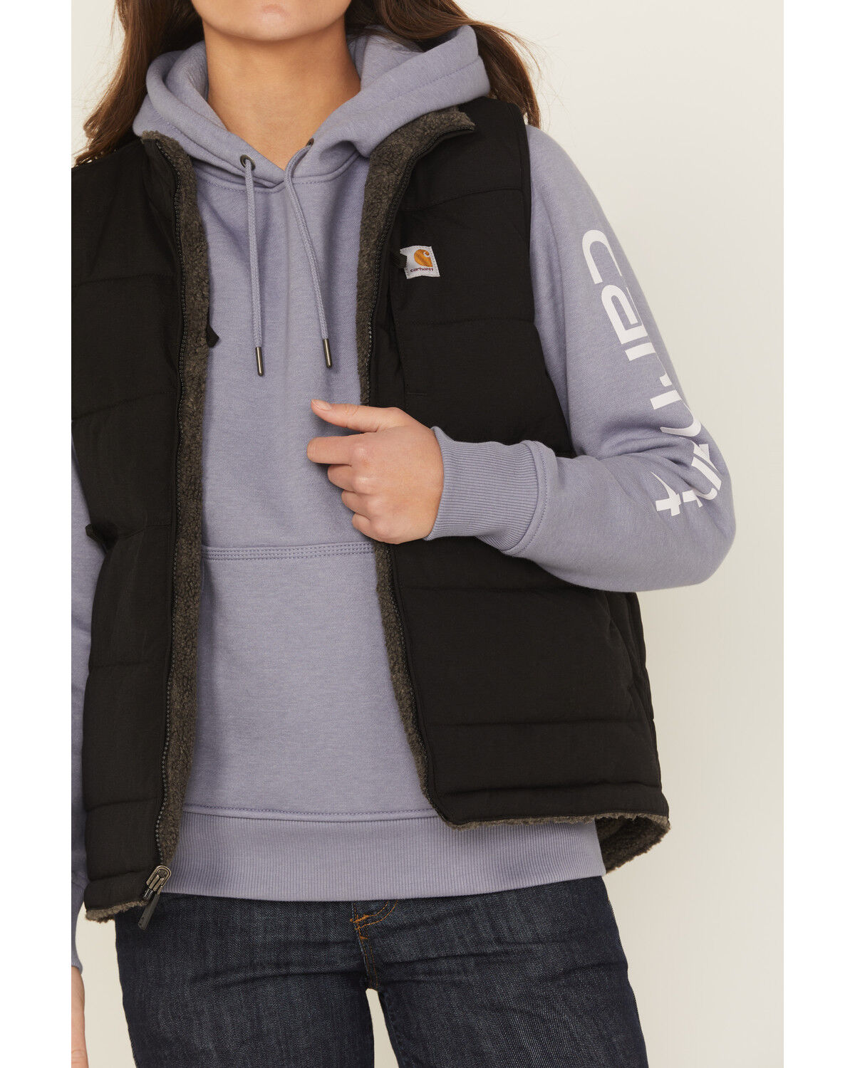 Image #3 - Carhartt Women's Montana Reversible Relaxed Fit Insulated Work Vest, Black, hi-res