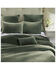 HiEnd Accents Fern Green Stonewashed Cotton & Velvet 3-Piece Full/Queen Quilt Set , Green, hi-res