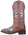 Laredo Women's Aquarius Sequin Western Boots - Broad Square Toe, Brown/blue, hi-res