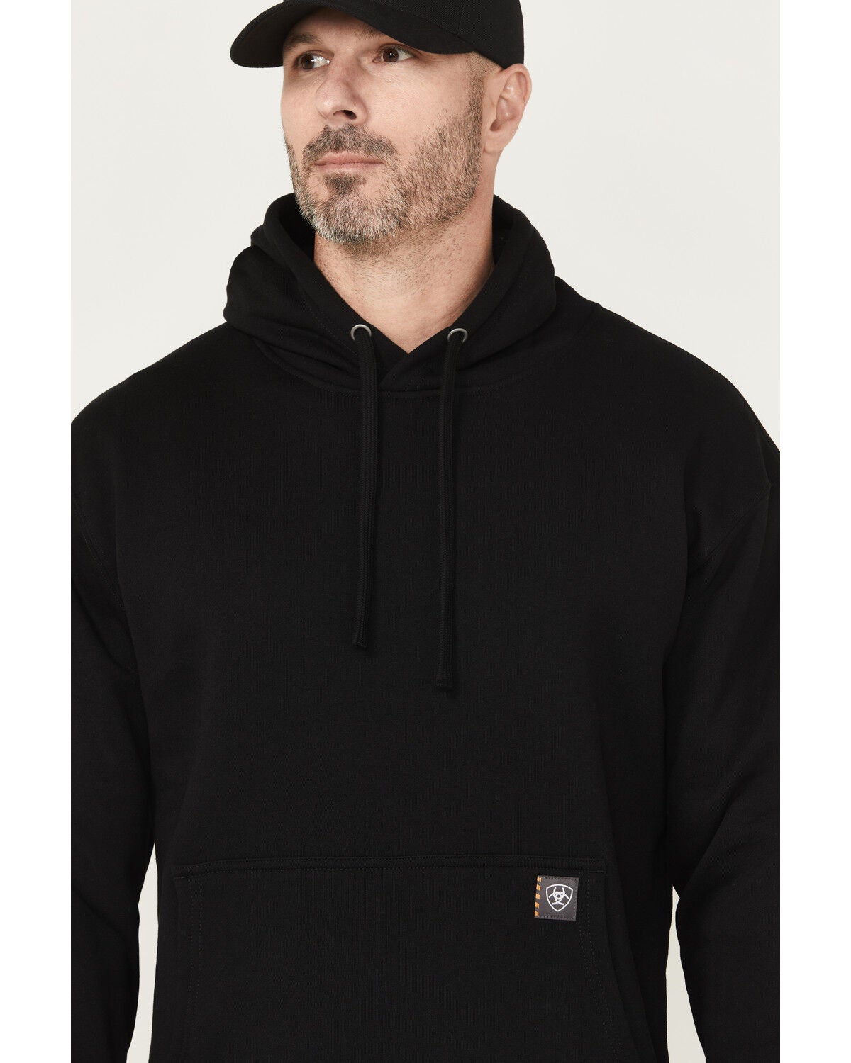 Image #4 - Ariat Men's Rebar Workman Bare Knuckle Hooded Sweatshirt, Black, hi-res
