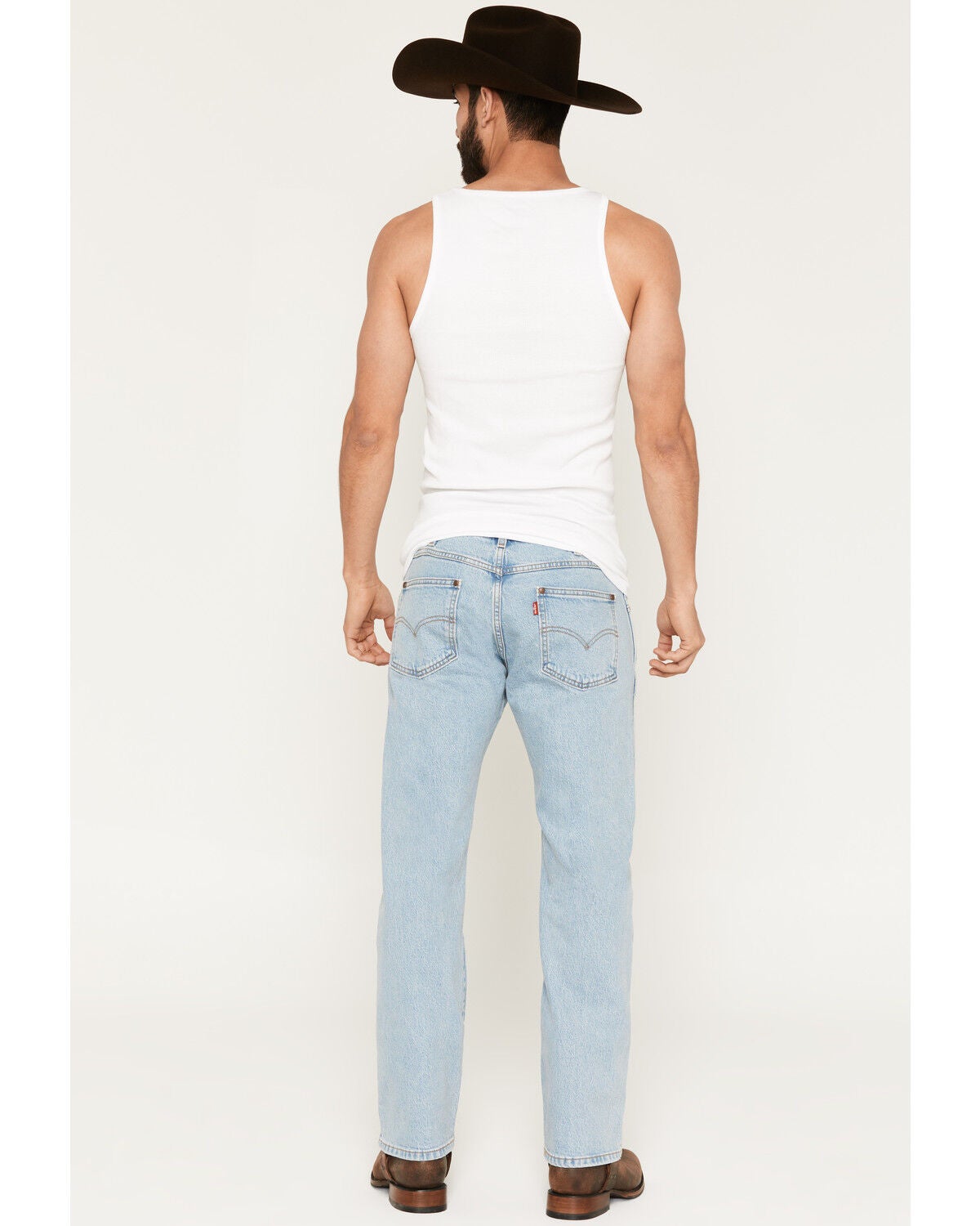 Image #3 - Levi's Men's 557 Back in the Saddle Light Wash Mid Rise Straight Stretch Denim Jeans, Light Wash, hi-res