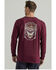 Image #1 - Wrangler Men's FR Eagle Long Sleeve Graphic T-Shirt, Wine, hi-res