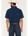 Image #4 - RANK 45&reg; Men's Sky Grid Geo Print Rodeo Tech 2.0 Short Sleeve Snap Western Shirt, Navy, hi-res