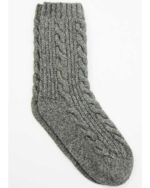Image #1 - Shyanne Women's Cable Knit Cozy Socks, Grey, hi-res