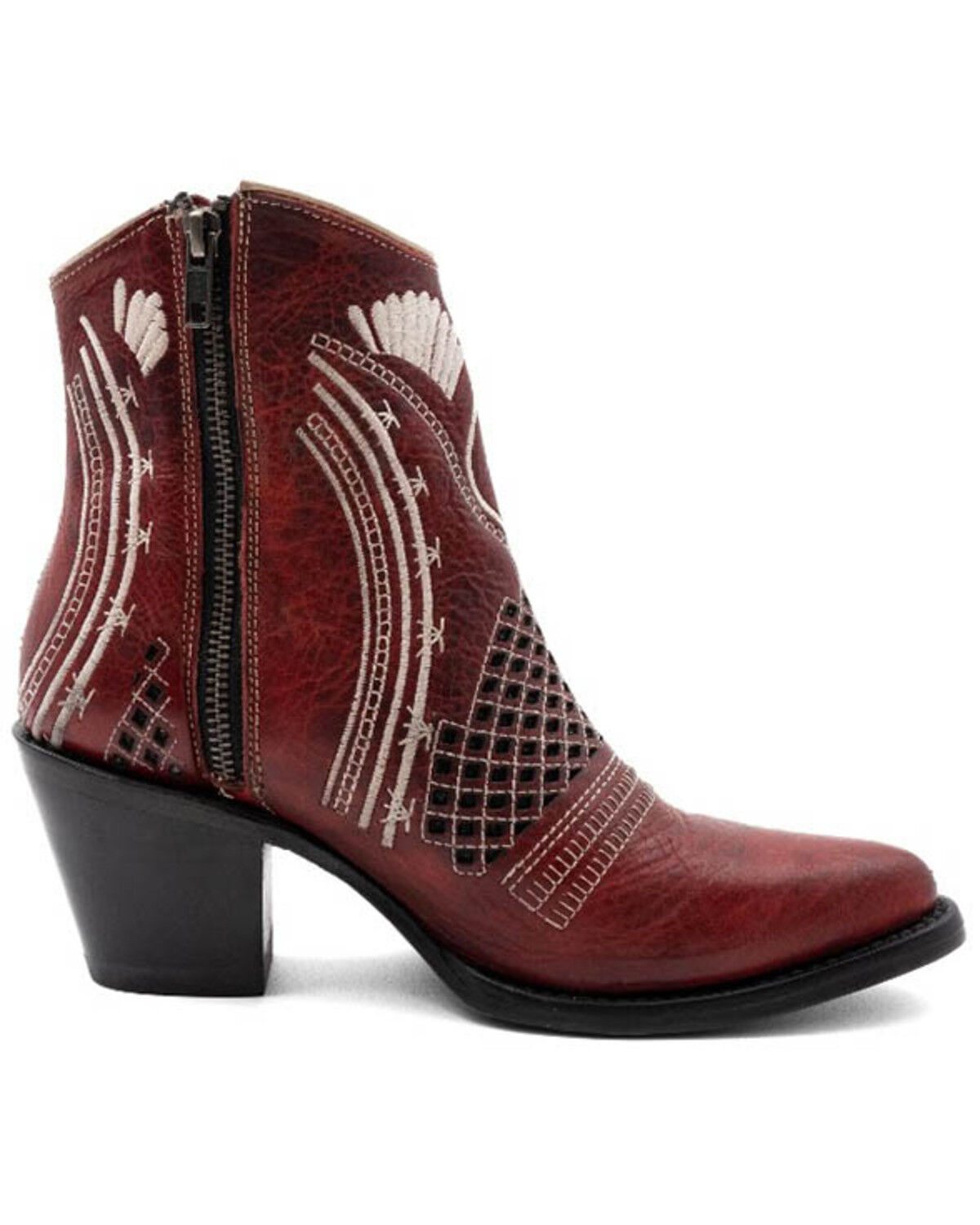 Image #2 - Ferrini Women's Savannah Fashion Boots - Round Toe, Red, hi-res