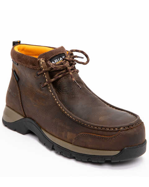 Image #1 - Ariat Men's Waterproof Edge LTE Moc Boots - Composite Toe , Dark Brown, hi-res