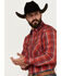 Image #3 - Rodeo Clothing Men's Plaid Print Long Sleeve Snap Western Shirt, Red, hi-res