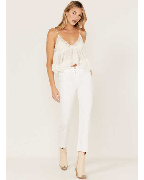 Sneak Peek Women's High-Rise Slim Straight Jeans, White, hi-res