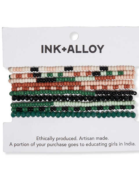 Image #1 - Ink + Alloy Women's Desert Pearl 10 Strand Beaded Stretch Bracelet, Multi, hi-res