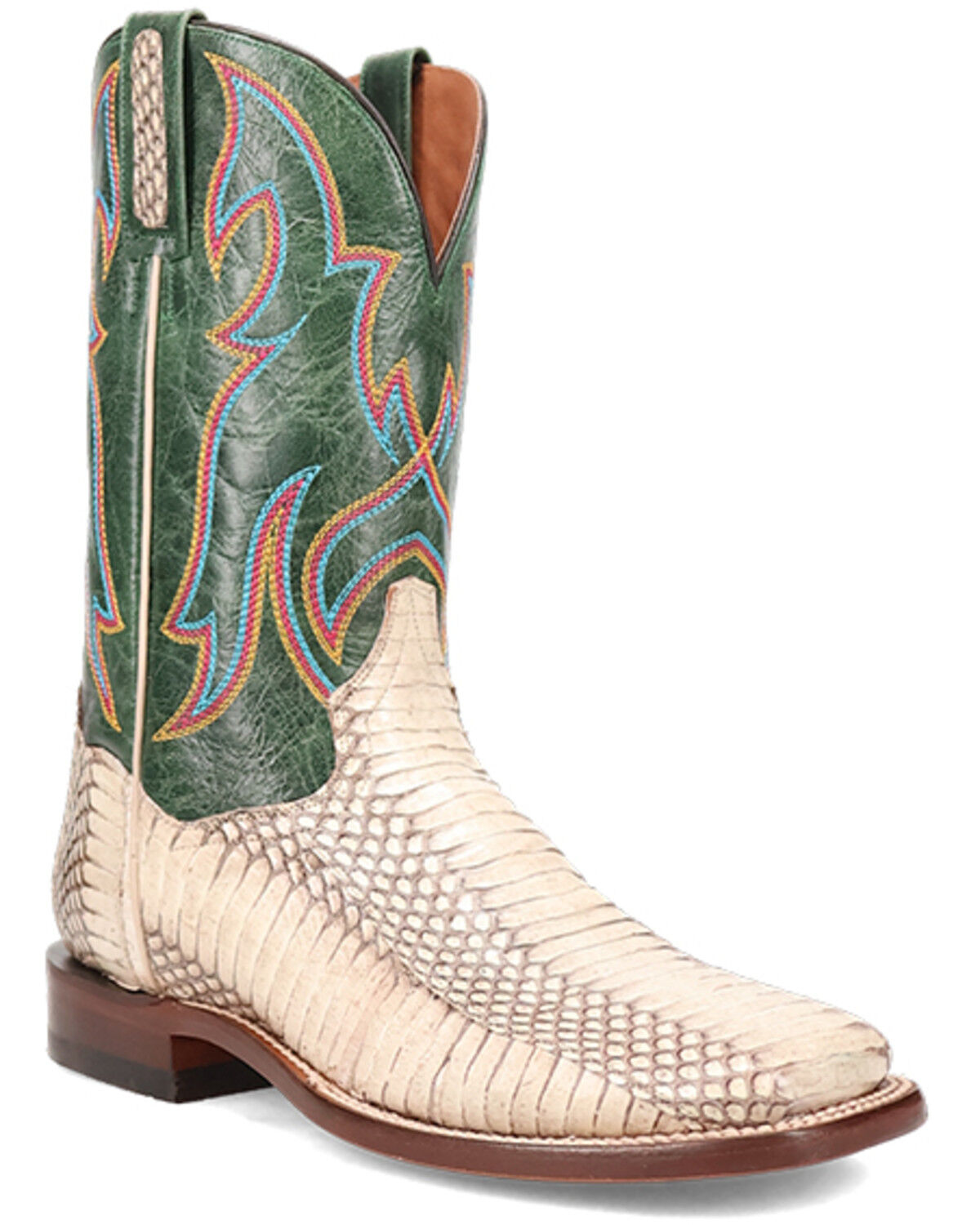 Image #1 - Dan Post Men's Exotic Snake Western Boots - Broad Square Toe, Natural, hi-res