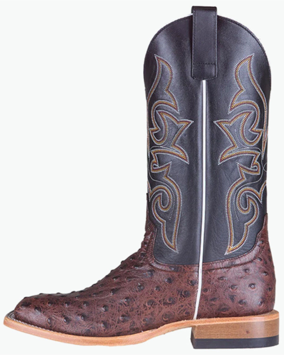 Image #3 - Horse Power Men's Ostrich Print Western Boots - Broad Square Toe, Brown, hi-res