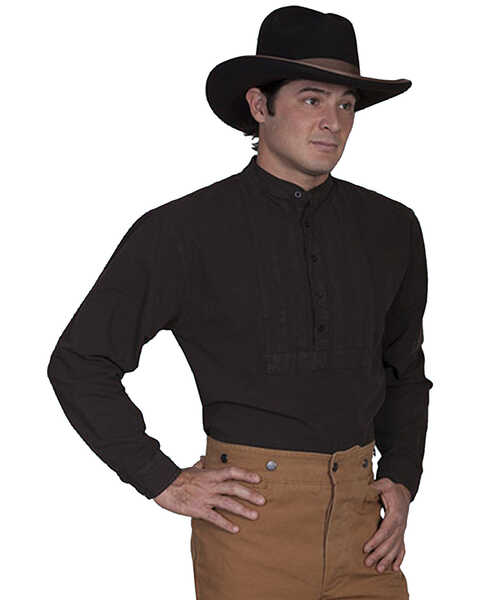 Image #1 - Rangewear by Scully Pleated Inset Bib Shirt - Big & Tall, Brown, hi-res