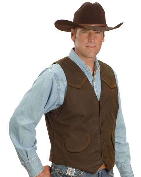 Outback Trading Co. Cliff Dweller Berber Lined Oilskin Vest, , hi-res