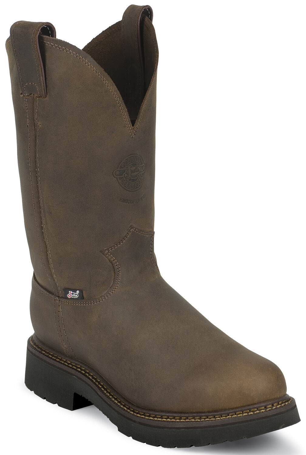 Image #1 - Justin Men's J-Max Balusters Electrical Hazard Pull On Work Boots - Steel Toe, Chocolate, hi-res