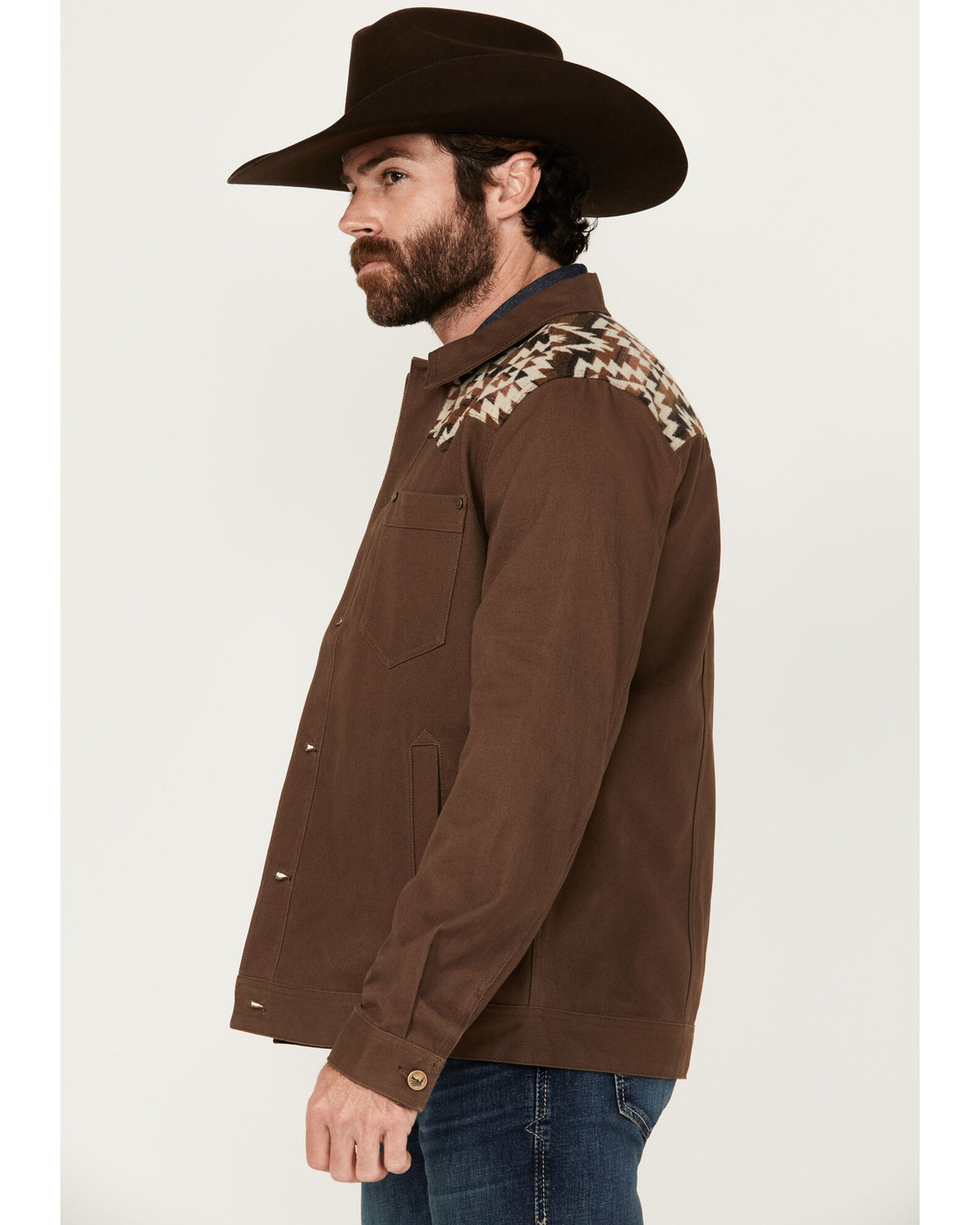 Cody James Men's Goldmine Southwestern Print Yoke Canvas Trucker Jacket -  Country Outfitter