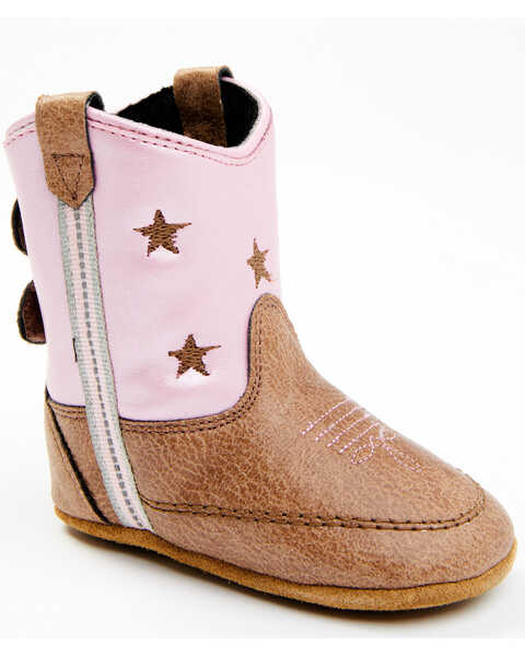 Shyanne Infant Girls' Poppet Little Star Western Boots - Round Toe, Brown/pink, hi-res