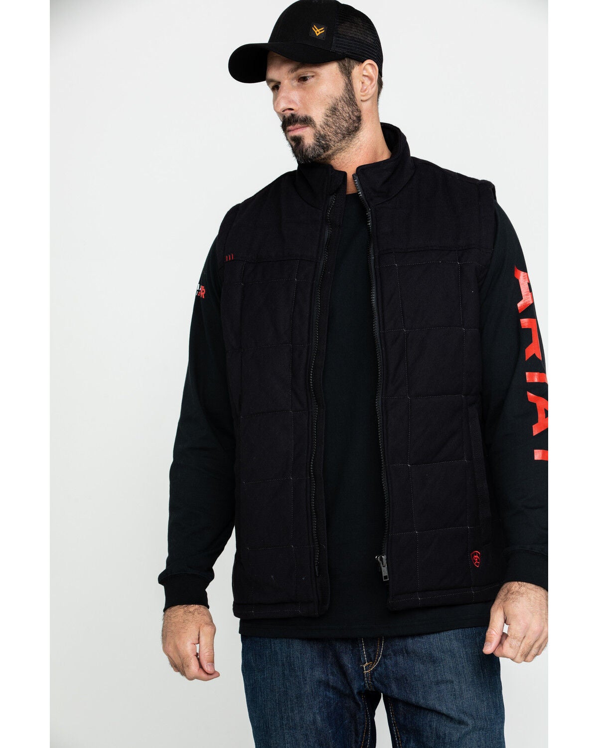 Ariat Men's FR Crius Insulated Work Vest, Black, hi-res