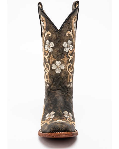 Image #4 - Circle G Women's Honey Cowhide Western Boots - Square Toe , Honey, hi-res