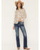 Image #3 - Miss Me Women's Medium Wash Mid Rise Border Pocket 32" Bootcut Stretch Denim Jeans, Medium Wash, hi-res